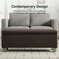 thumbnail image 3 of 51" Faux Leather Storage Ottoman Bench with Wooden Legs, Tufted Upholstered Seat, Sturdy & Spacious for Bedroom, Entryway, Living Room, Brown, 3 of 10