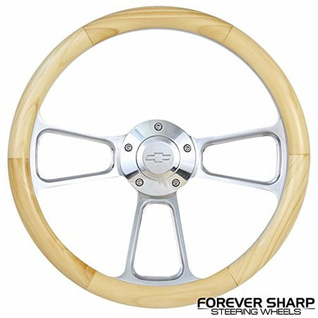 Chevy Bel Air Billet - 69-94 Bel Air Chevelle Chevy Light Wood Steering Wheel W/ Billet Adapter