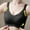 Black, variant on Fewfanhot Women's 3PC Plus Size Non-Magnetic Wire-Free Lace Bra Adjustable Straps Thin Cup Gathered Bralette Breathable Underwear