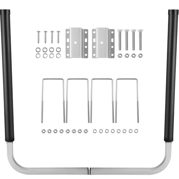 KFFKFF Boat Trailer Guide-on, 40", One Pair Galvanized Steel Trailer Post Guide ons, , Complete Mounting Accessories for Ski Boat, Fishing Boat or Sailboat Trailer with Black PVC Tube Covers