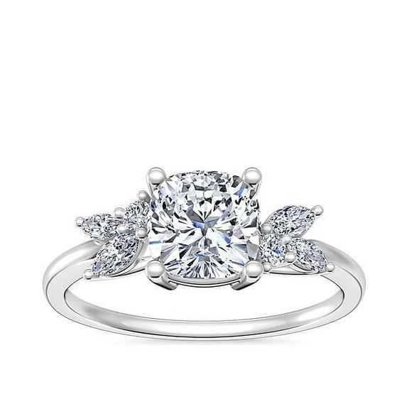 2.25 Carat Cushion Cut (D/VVS1) Moissanite Latest Bridal Ring for Women Solid 18K White Gold Ring Size 7 Professional Jewelry by Diamond-Capitals