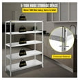 thumbnail image 3 of Stainless Steel Shelves 48x18.5 Inch 5-Tier Adjustable Rack - Heavy Duty 330lb Per Shelf - Kitchen, Garage, Office Storage, 3 of 7