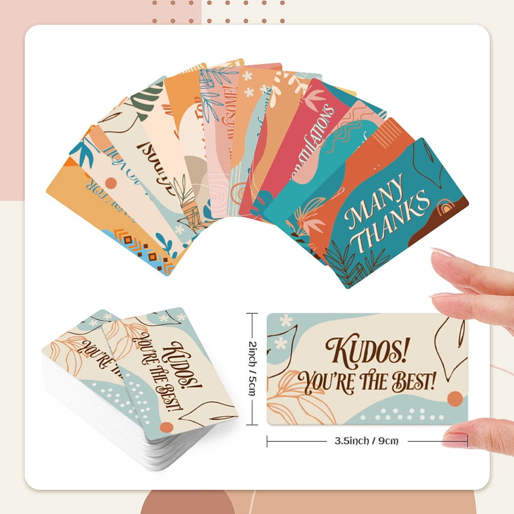 1 Set 360 Sheets 12 Styles Thank You Greeting Cards for Mother's Day Valentine's Day Birthday Thanksgiving Day Word 90x50mm 30 sheets/style