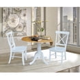 thumbnail image 6 of International Concepts Solid Wood 3-Piece Dining Set with 42 in. Dual Drop Leaf Table and 2 Cross Back Dining Chairs in Natural/White, 6 of 8