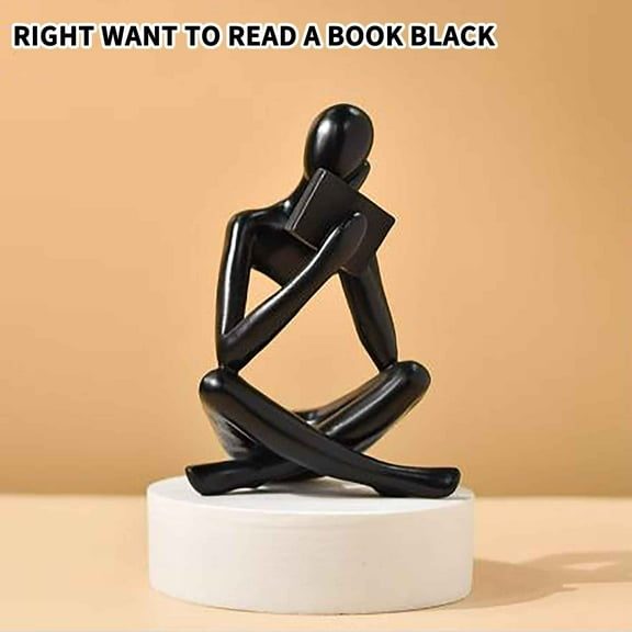 dfutuy Reading Statue, Thinker Sculptures, Abstract Art Ornament, Modern Aesthetic Figurine Decoration for Home Living Room Bedroom Office Shelf Table Desk Bookshelf Decor