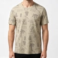 thumbnail image 5 of TKKCS Mens Graphic Crew Neck T-Shirt- Tropical Print Daily Wear Lightweight Breathable Summer Casual Short Sleeve Tees Khaki Size XS, 5 of 5