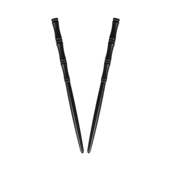 Carved Wooden Hair Sticks Set, Traditional Hair Chopsticks, 7 inches, 2 Pack, Vintage Style (Black)