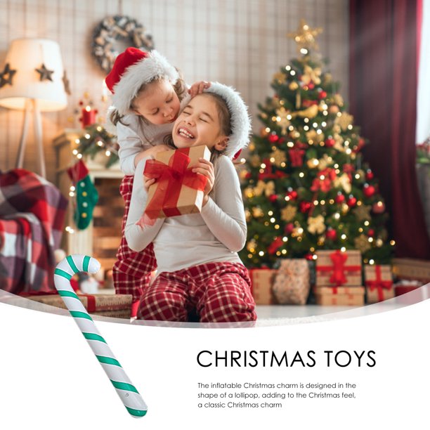 Bastones de caramelo inflables de 90 cmglobos de Navidadpalosjuguetessuministros para fiestas (verde)