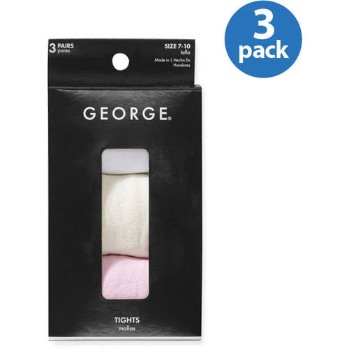 Girls George Brand Light Pink or White Microfiber Nylon Blend Tights  7-10 12-16 