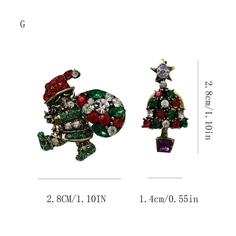 Mortilo Jewelry Brooch Pin Set Rhinestone Christmas Style Pins Snowman Bells Christmas Trees Jewelry Pins for Xmas Decorations Brooch Pins Resin G, Women's