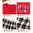 thumbnail image 3 of Christmas Pajamas Family Matching Sets, Cute Printed Xmas 2 Piece Sleepwear Pjs Jammies, T shirt Tops + Plaid Pants Set for Couples/Women/Men, 3 of 7