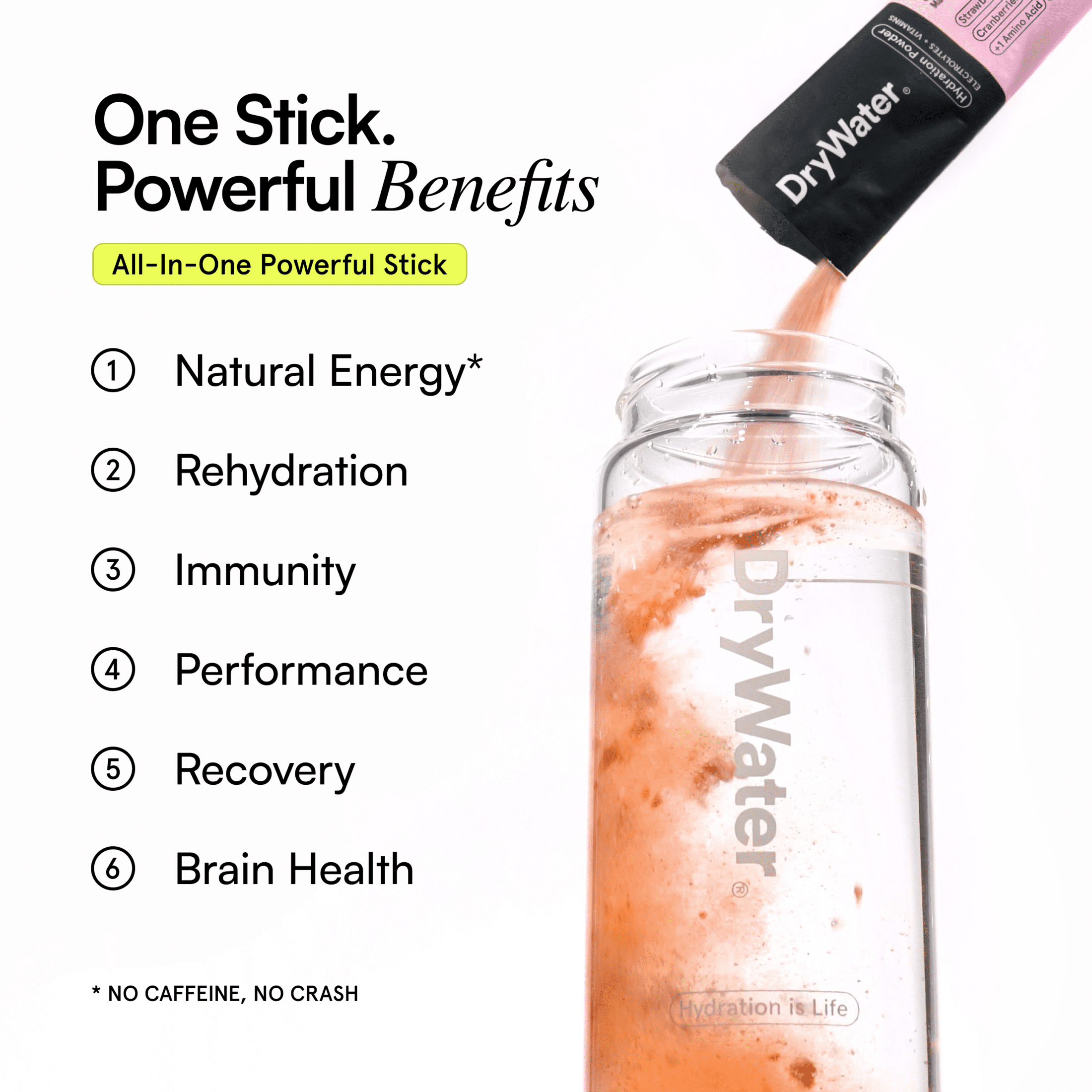 DryWater Hydration Powder (Electrolytes + Vitamins) , Mixed