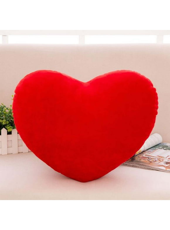 FAMTKT Cute Plush Red Heart Pillow Cushion Toy Throw Pillows Gift for Friends/Children/Girls/Dogs on Valentine's Day Fit for Living/Bed/Dining/Sofa/Cars, 15.7 Inch (Red) Valentines Day Gifts