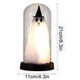 thumbnail image 7 of Halloween Ghost Light with Glass Cover Decor, Halloween Indoor Light-Up Ghost in Glass Cloche Decorations, Cute Ghost Light for Home Kitchen Mantel Tabletop Party Decor Holiday Supplies (Black, C), 7 of 7
