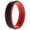thumbnail image 1 of Anillo de boda de silicona con 2 capas - Rojo-Negro de ROQ para hombre - Anillo de 14 mm, 1 of 1