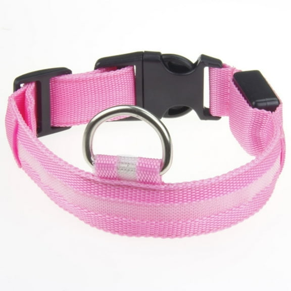 Glowing Nylon Dog Collar with LED Light for Nighttime and Enhanced Pet Visibility During Evening Walks