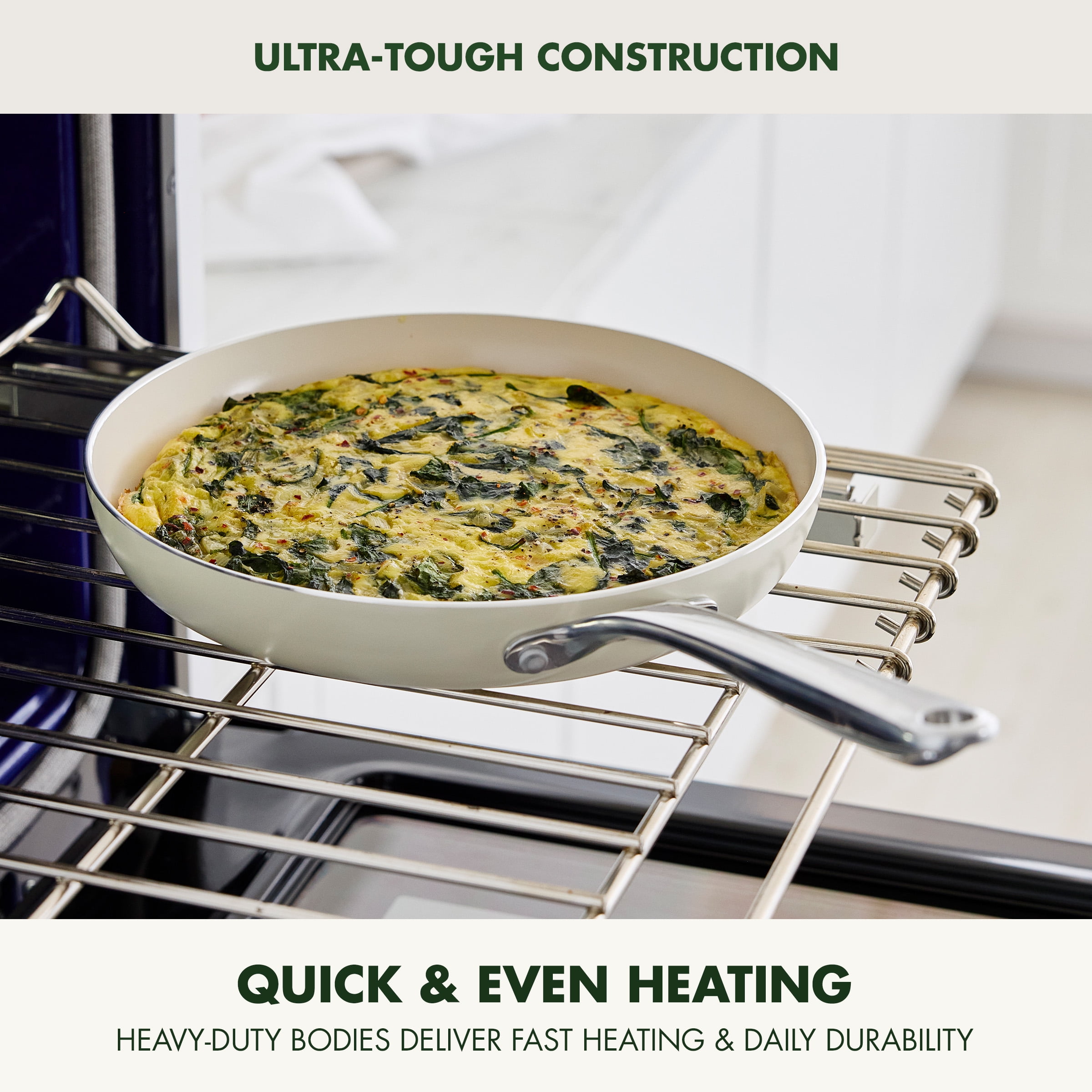 GreenPan Balance 10-Piece Ceramic Nonstick Cookware – Toxin-Free, Dishwasher & Oven Safe, Cream