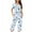 Sky Blue, variant on Cavosen Womens 2 Piece Outfits Sleepwear with Pocket Button Pajamas Outfits Sets Capris Short Sleeve Tops Nightwear Pleated Homewear Lightweight Baggy Pjs Fall Winter Clothes