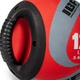 thumbnail image 3 of Iron Body Fitness Dual-Grip Medicine Ball, 12 lb Rubber Exercise Ball with Built-In Handles, Red, 3 of 5