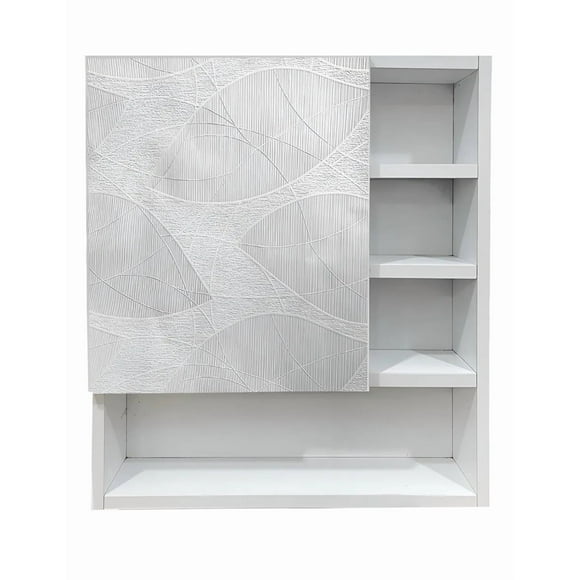Botiquin Repisa Mdf 50cm Pared Organizador Baño Blanco Hoja