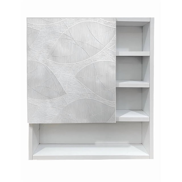 Botiquin Repisa Mdf 50cm Pared Organizador Baño Blanco Hoja