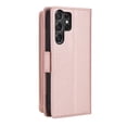 thumbnail image 3 of For Samsung Galaxy S26 Ultra 5G 6.9"【RFID Blocking 】Diamond Grid Wallet Case Magnetic Flip Cover 7-Card Slots Zipper Pocket With Detachable Shoulder Strap And Wrist Strap,Rose gold, 3 of 9