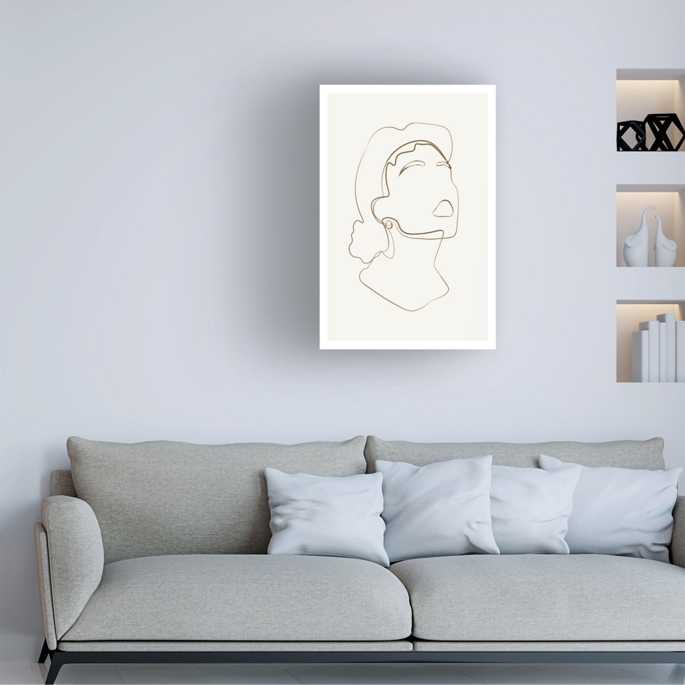 Trademark Fine Art NKTN Abstract Face Line Art Canvas Wall Art