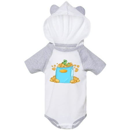 

Inktastic Little Dino Snacking on Chips Gift Baby Boy or Baby Girl Bodysuit