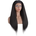 thumbnail image 4 of Yanonmyfd  22Inch Yaki Straight Headband Wig for Women Long Black Afro Kinky Straight Wig Headband Synthetic Wigs Glueless Synthetic Wigs None Lace Front Headbands Wigs with Headband Attached, 4 of 8