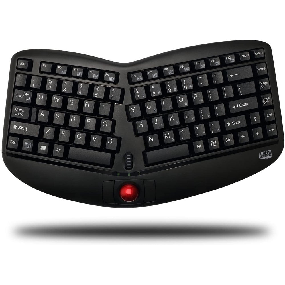 Adesso WKB3150UB Wireless Ergonomic Keyboard with Builtin Removable