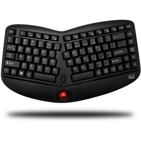 Adesso WKB-3150UB Wireless Ergonomic Keyboard with Built-in Removable Trackball and Scroll