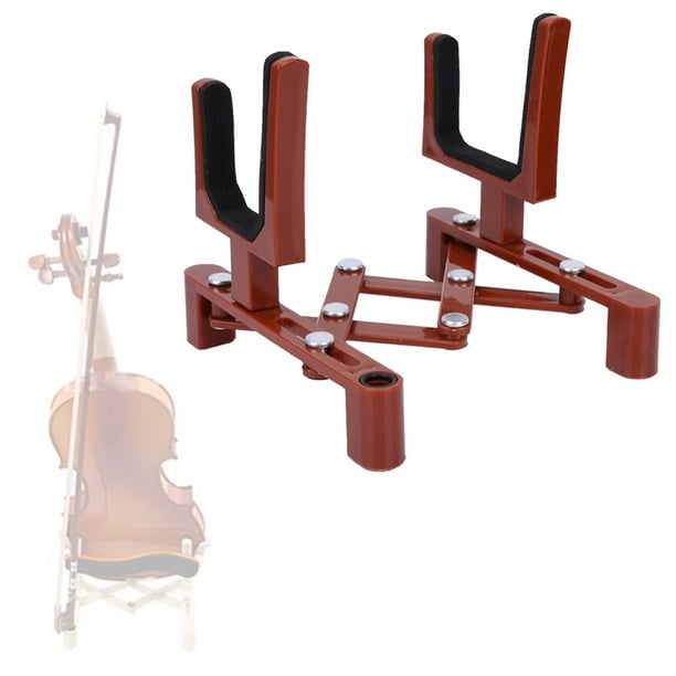 Soporte para violín portátil plegable rojo para músicos