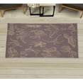 thumbnail image 1 of Jurassic Decorative Rug, Arrangement of Various Dinosaurs Illustrations Skeleton Biology Historic, Quality Carpet for Bedroom Dorm and Living Room, 6 Sizes, Pale Eggplant, by Ambesonne, 1 of 1
