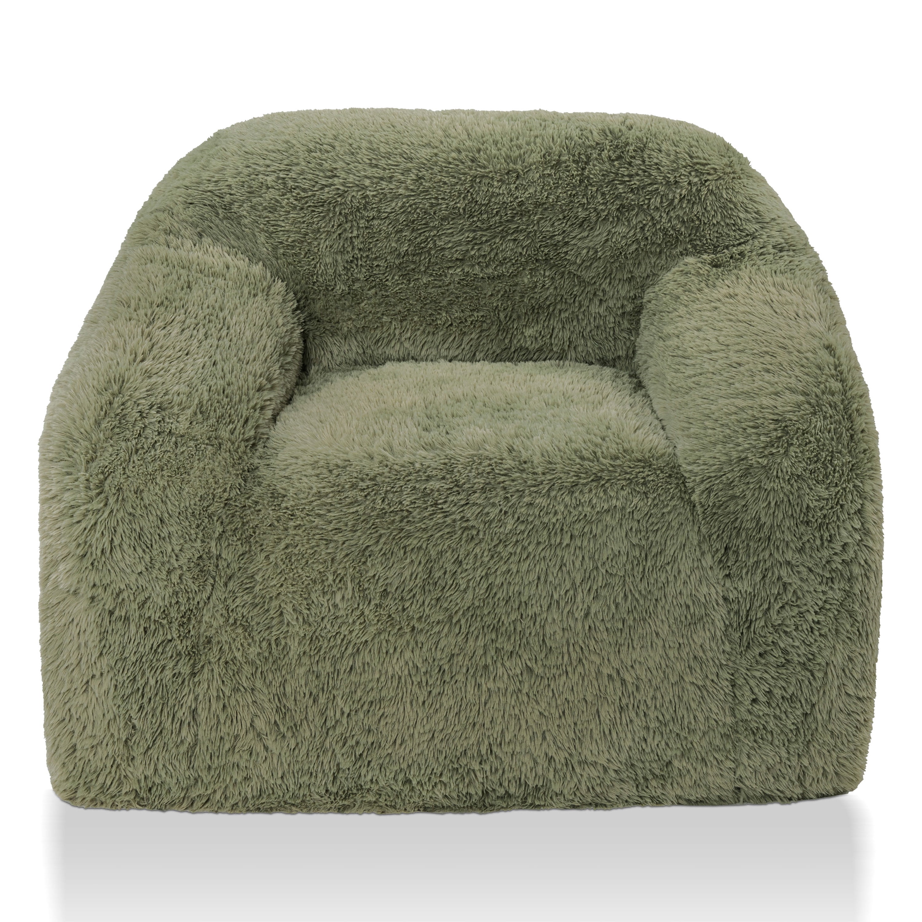 Furniture of America Pommy Modern Faux Fur Compressed Arm Chair, Sage Green