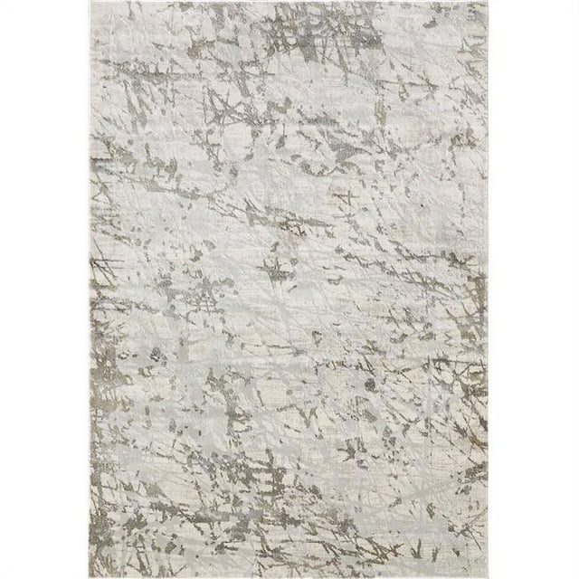 Dynamic Rugs CC463554190 3 Pi 11 Po x 5 Pi 7 Po Castilla Tapis de 3554 Cm&44; 190 Ivoire & Gris