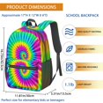 thumbnail image 3 of Pink and Yellow Tie Dye Pattern 17" Waterproof Oxford School Backpacks for Teens, S-Shape Padded Straps, for School, Travel, Hiking, Camping, 3 of 4