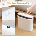 thumbnail image 6 of Garbage Can (2 Pack) 3.17 Gallon Slim White Plastic with Lid, 6 of 9