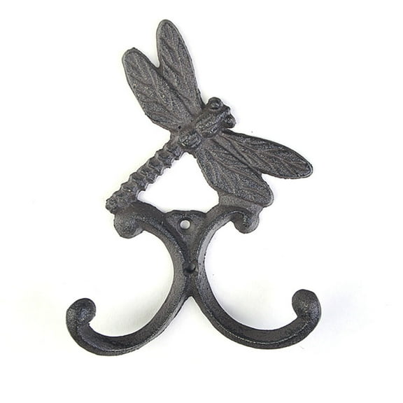 1PC Cast Iron Dragonfly Wall Hook-Retro Animal-Shaped Coat,Hat & Key Hanger for Entryway,Home Decor,Indoor&Outdoor Garden Art