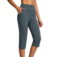 thumbnail image 3 of Zulora Women's High Waisted Capri Yoga Pants with Side Pockets Stretchy Slim Fit Cropped Leggings for Women Quick Dry Comfortable for Running Jogging Pilates Workout and Everyday Casual Wear, 3 of 8