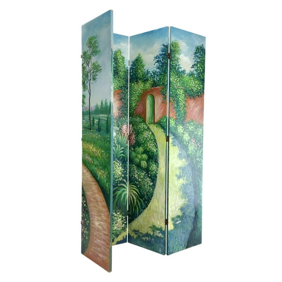Wayborn Hand Painted 4 Panel Room Divider