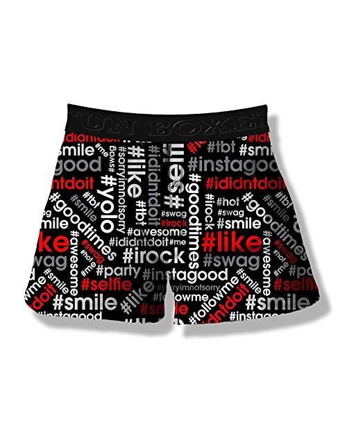Funny Mens Boxer Shorts Novelty Cotton Pajama Briefs, Hashtags, Size