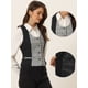 thumbnail image 2 of Chaleco vintage para mujer, chaleco a cuadros con botones, chalecos de trabajo elegantes Negro S, 2 of 6