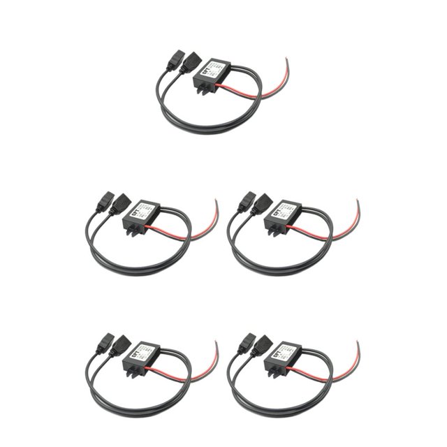 ziyahi 12V to 5V Buck Converter Universal Electricity Adapter DC-DC Power Module Connect Fitting Output Accessories As picture shown 8.4x5.5x1.9cm 5Set