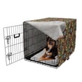 thumbnail image 2 of Traditional Dog Crate Cover, Folk Funky Pattern with Eastern Bohemian Gypsies Funky Retro Effects, Easy to Use Pet Kennel Cover for Medium Large Dogs, 35" x 23" x 27", Multicolor, by Ambesonne, 2 of 6