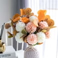 thumbnail image 6 of Artificial Fake Flowers Plants Silk Flower Arrangements Wedding Bouquets Decorations Plastic Floral Table Centerpieces for Home Kitchen Garden Party Décor (Champagne White), 6 of 14