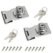 BTMB Keyed Hasp Lock 2.5 Inch Screw Fixing Safety Guard Latches for Small Doors Pack of 2,Keyed Alike