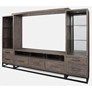 Jofran East Hampton Distressed Acacia Entertainment Center with 70'' TV Console and LED Lights
