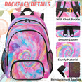 thumbnail image 2 of Herdesigns Cute Tie Dye Colorful Rainbow Large Backpack Set with Lunch Box Lightweight Water Resistant Travel Laptop Backpacks Casual Daypacks for Women Men, 2 of 8
