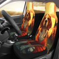 Pofeuu Sunset Meditating Dog Print Automotive Car Seat Covers Flat