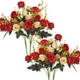 thumbnail image 1 of Rosas artificiales, 12 rosas pequeñas, flor de seda plástica, adecuada para la decoración de plantas de la mesa de la oficina de Navidad de la boda del hotel familiar Ofspeizc CZJJ-HQ72-5, 1 of 6